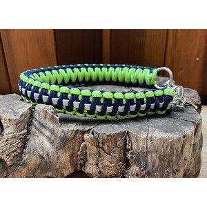 Fits 16.5 in. Neck Size, Half Check Chain Paracord Dog Collar HANDMADE NEW